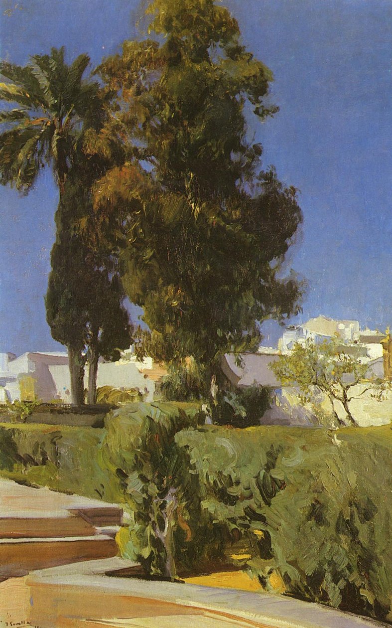  Jardines del Alcazar Sevillan  av Joaquín Sorolla