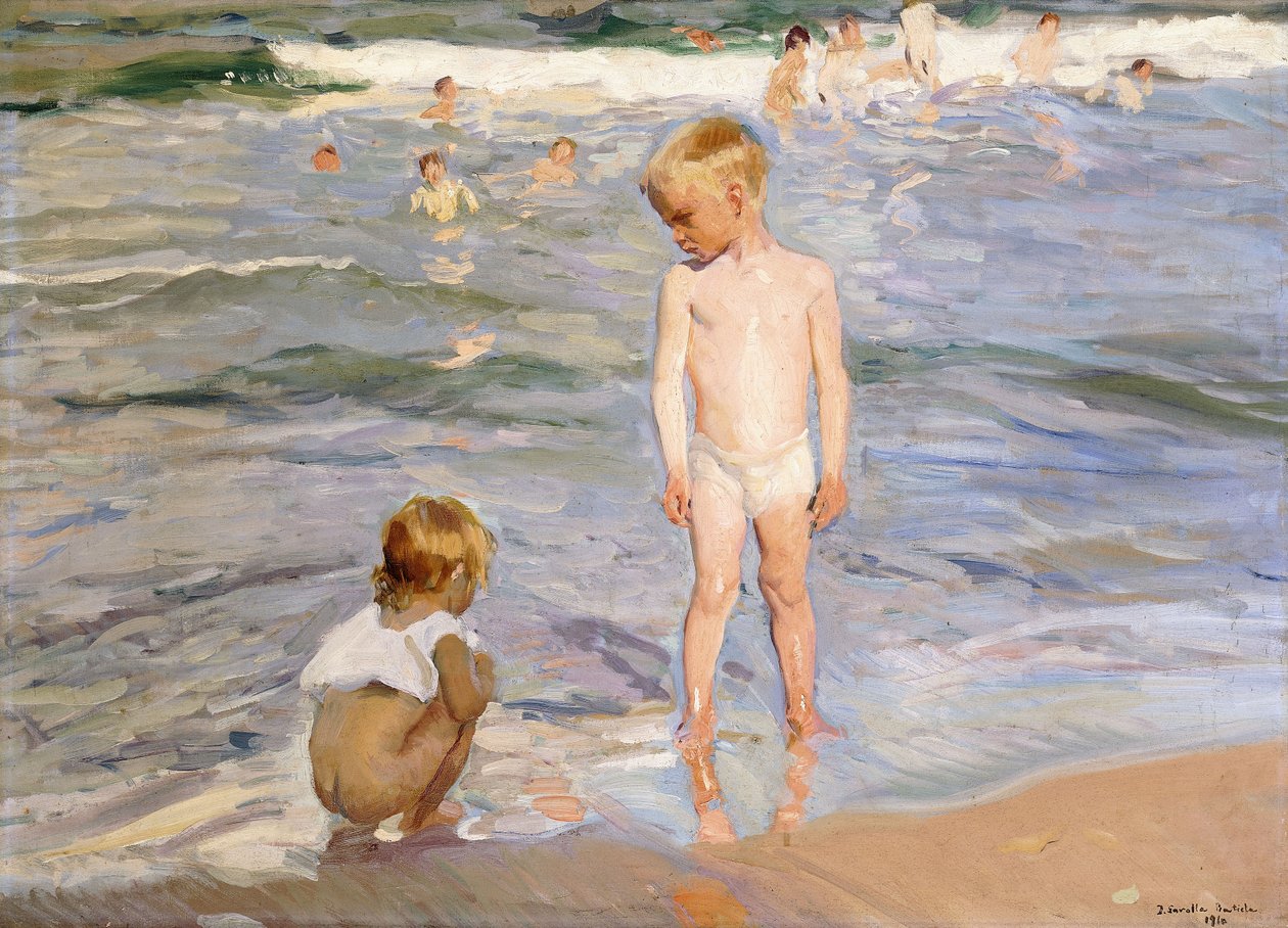 Eftermiddagssol, Valencia Beach, 1910 av Joaquín Sorolla