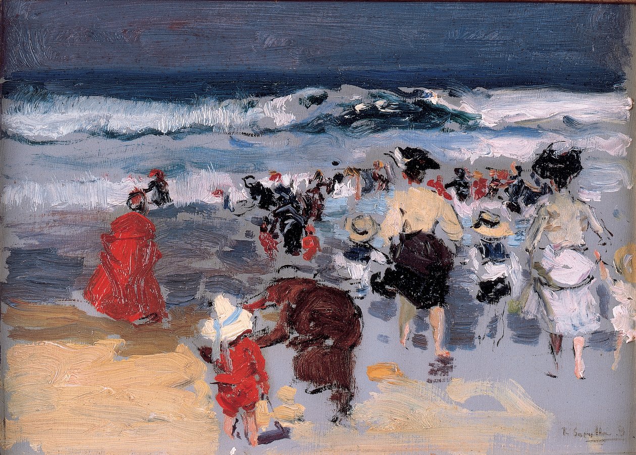 Stranden i Biarritz, 1906 av Joaquín Sorolla