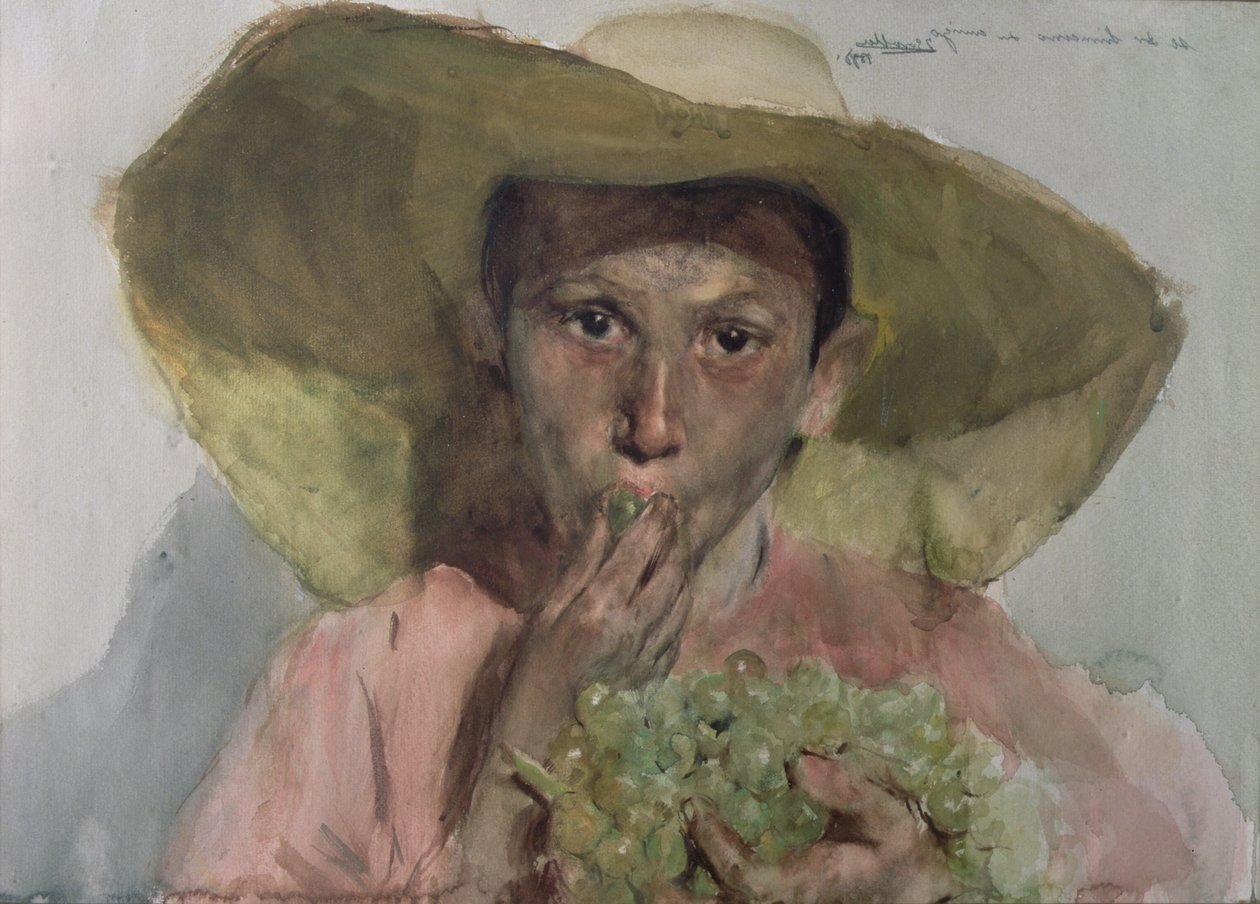 Pojke som äter druvor av Joaquin Sorolla y Bastida