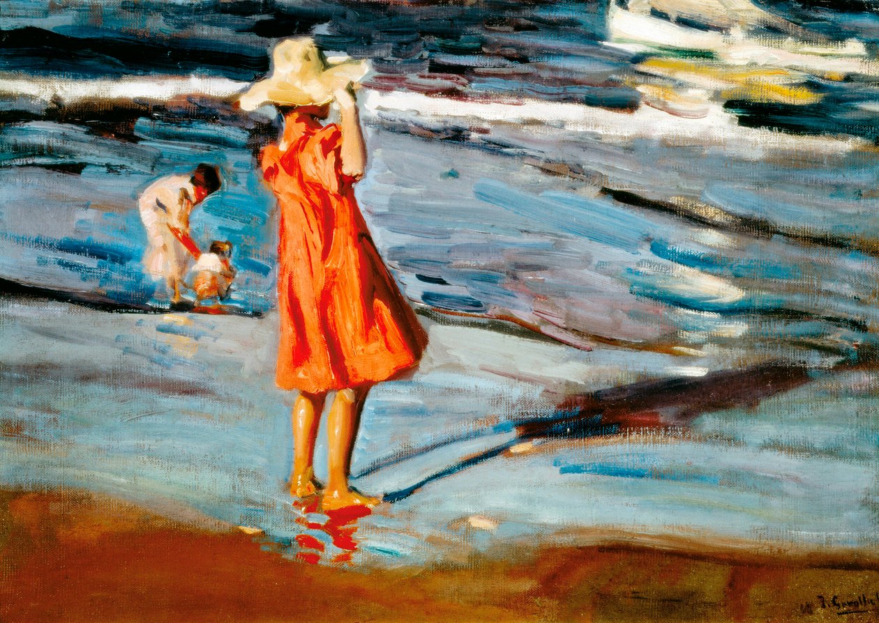 "" Barn på stranden "" Målning av Joaquin Sorolla (1863-1923). 1900 av Joaquín Sorolla
