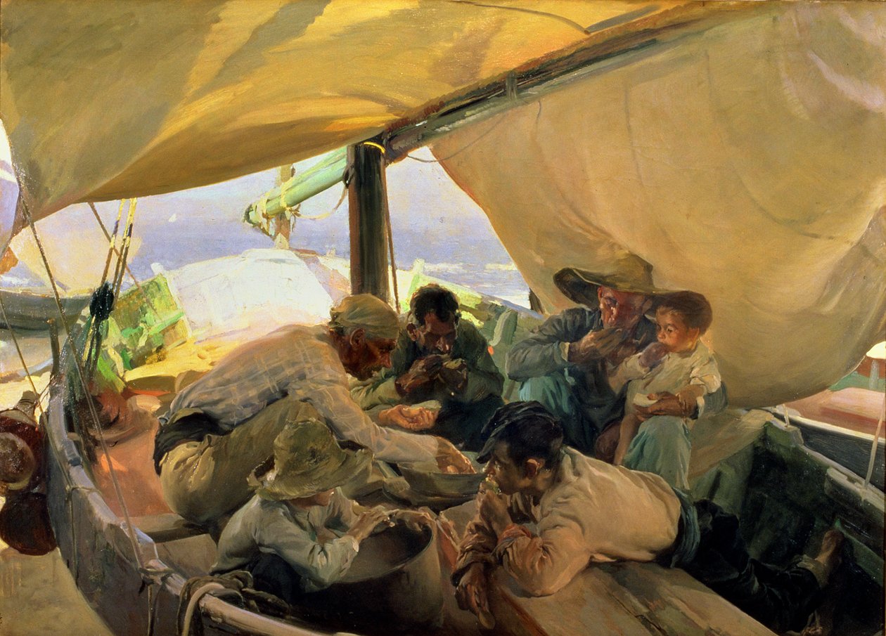 Lunch på båten av Joaquin Sorolla y Bastida