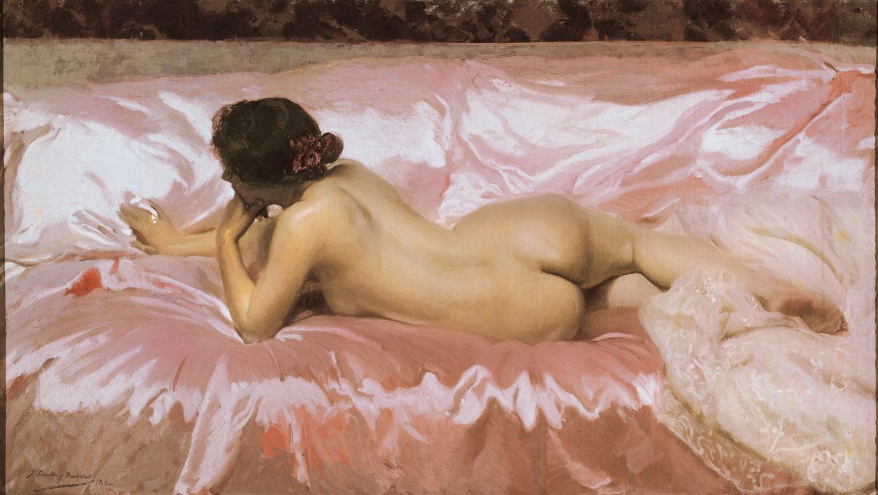 Naken kvinna. Målning av Joaquin SOROLLA (1863-1923) av Joaquín Sorolla