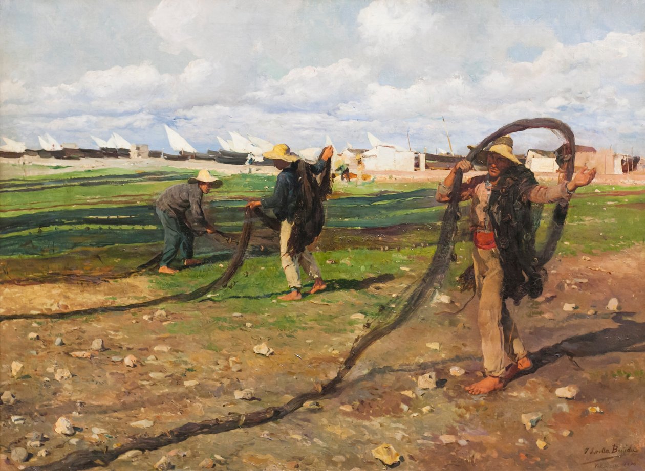 Dra i fiskenäten av Joaquin Sorolla y Bastida