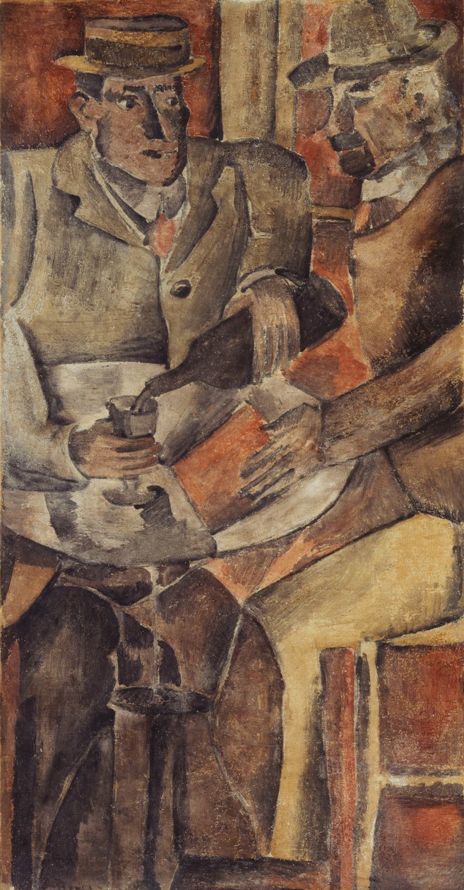 Cafe Gathering, ca 1926 (tempera på duk) av Joaquín Torres García