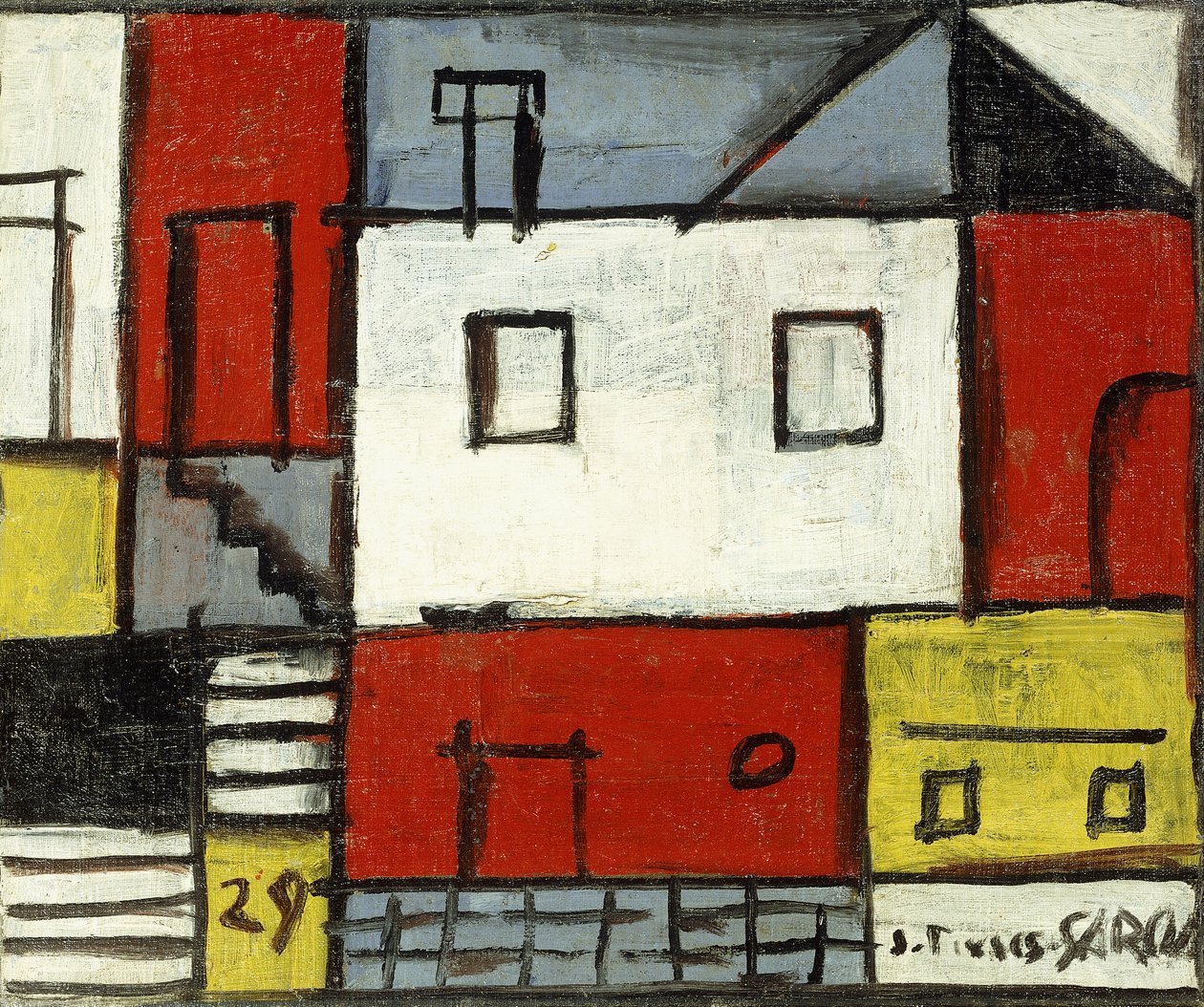 Femfärgad komposition; Composicion a Cinco Colores av Joaquin Torres Garcia