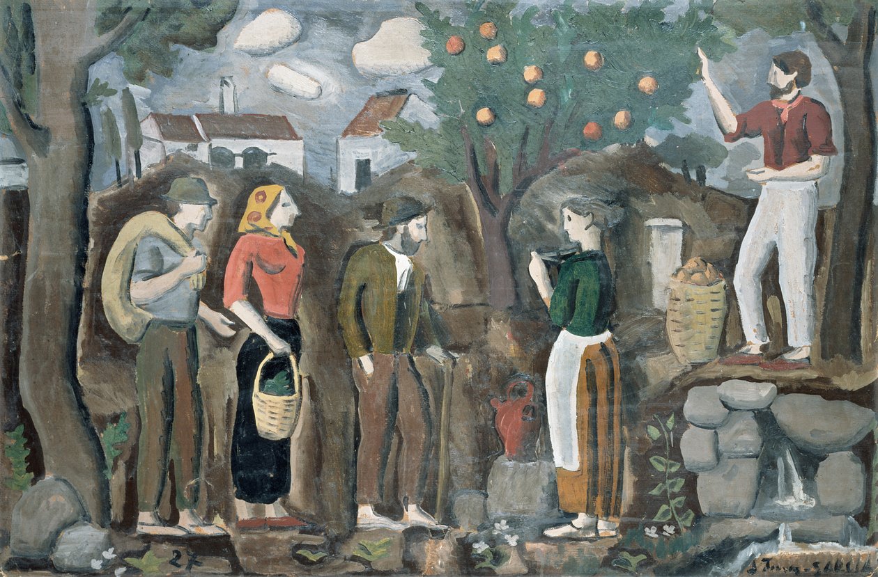 Skörden av äpplen av Joaquin Torres Garcia