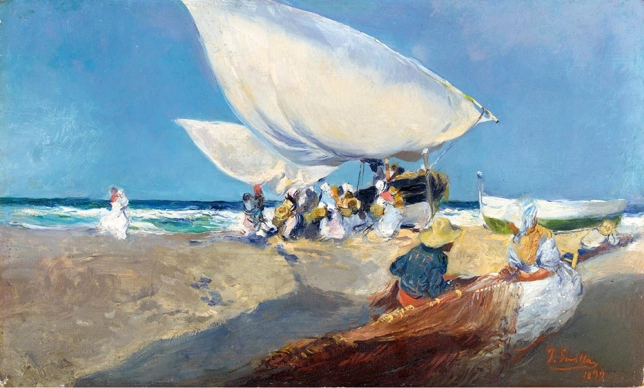 Arreglando las redes  av Joaquín Sorolla