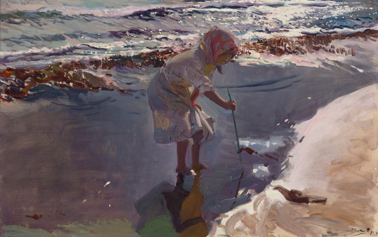 Söker skaldjur, Valencia Beach av Joaquín Sorolla