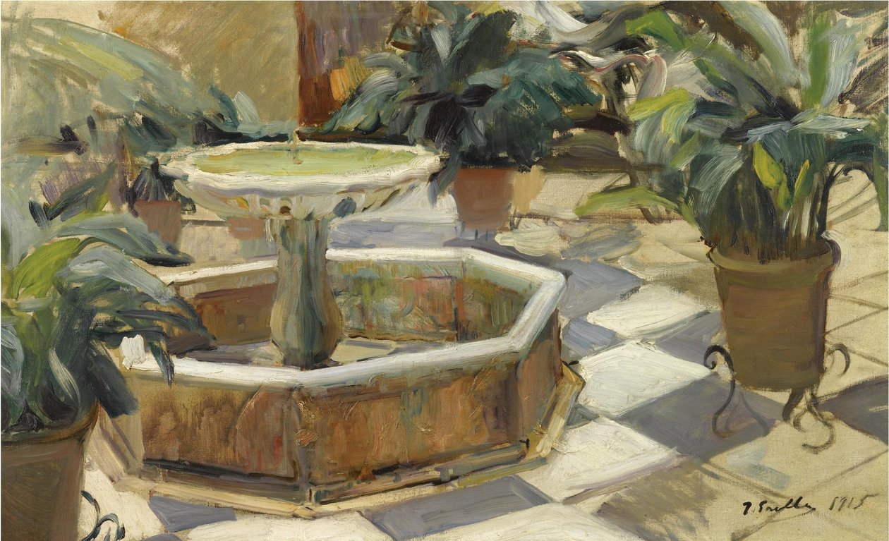 Fuente en un Patio sevillano av Joaquín Sorolla