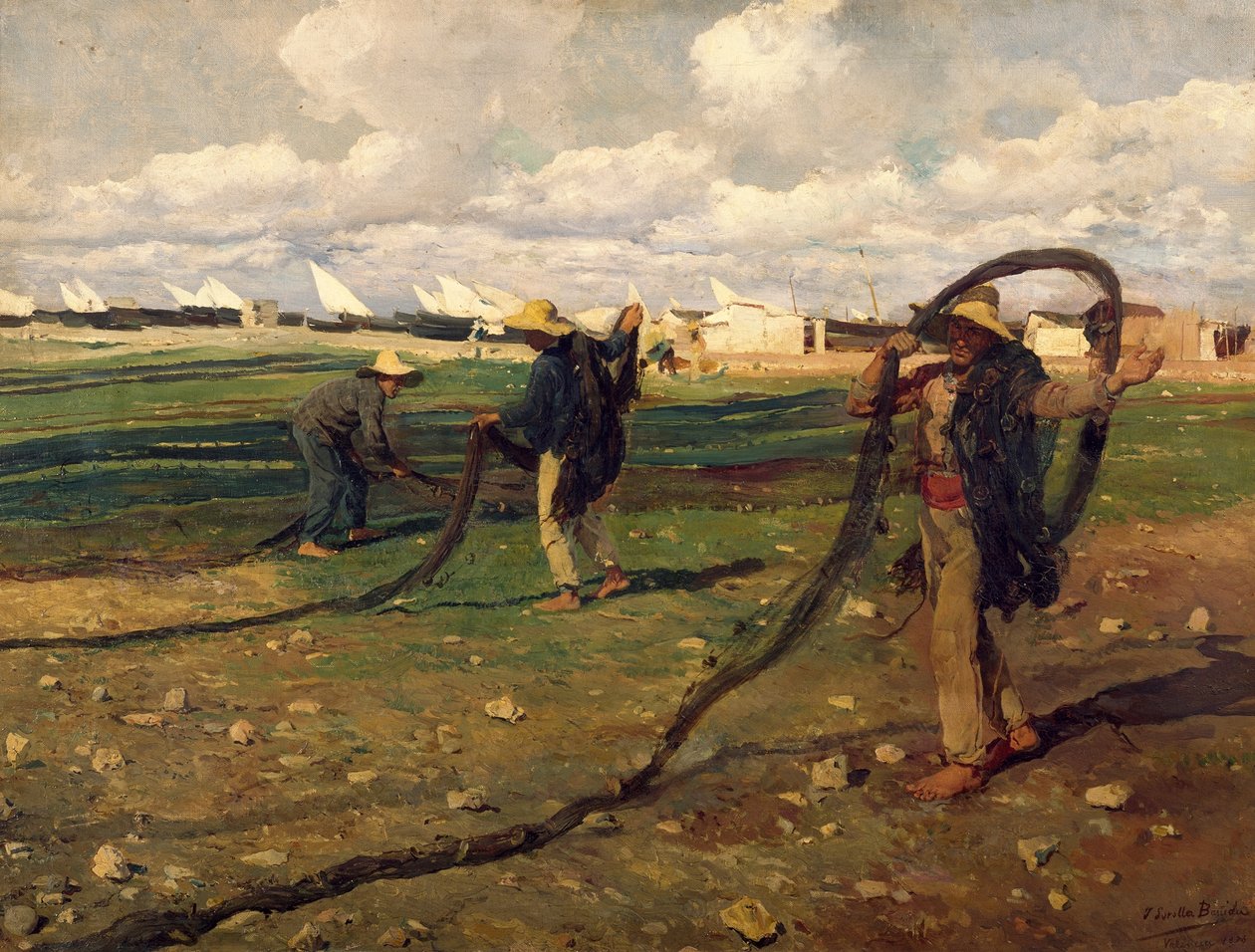 Los pescadores con sus redes  av Joaquín Sorolla