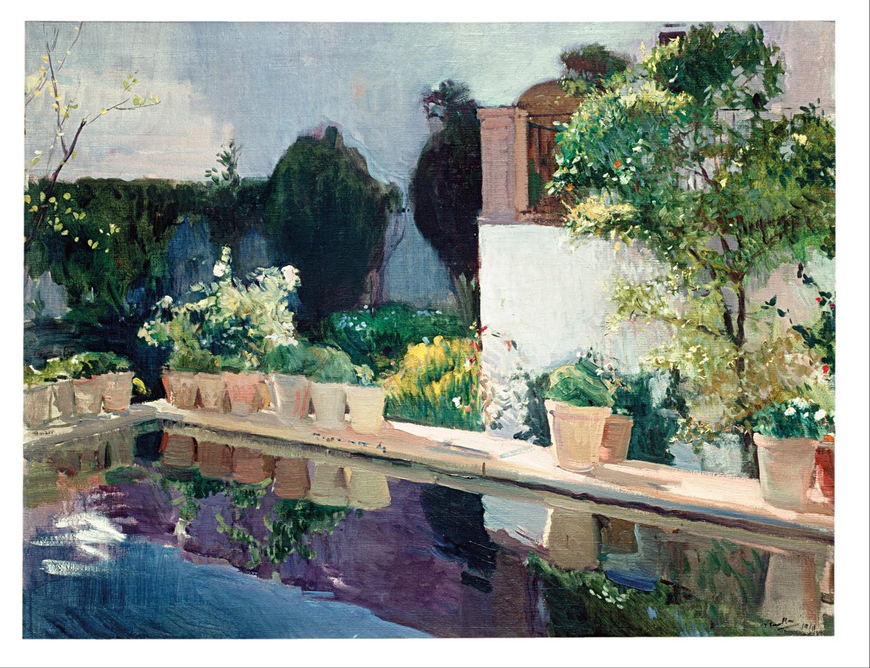 Palace of Pond, Royal Gardens in Seville av Joaquín Sorolla
