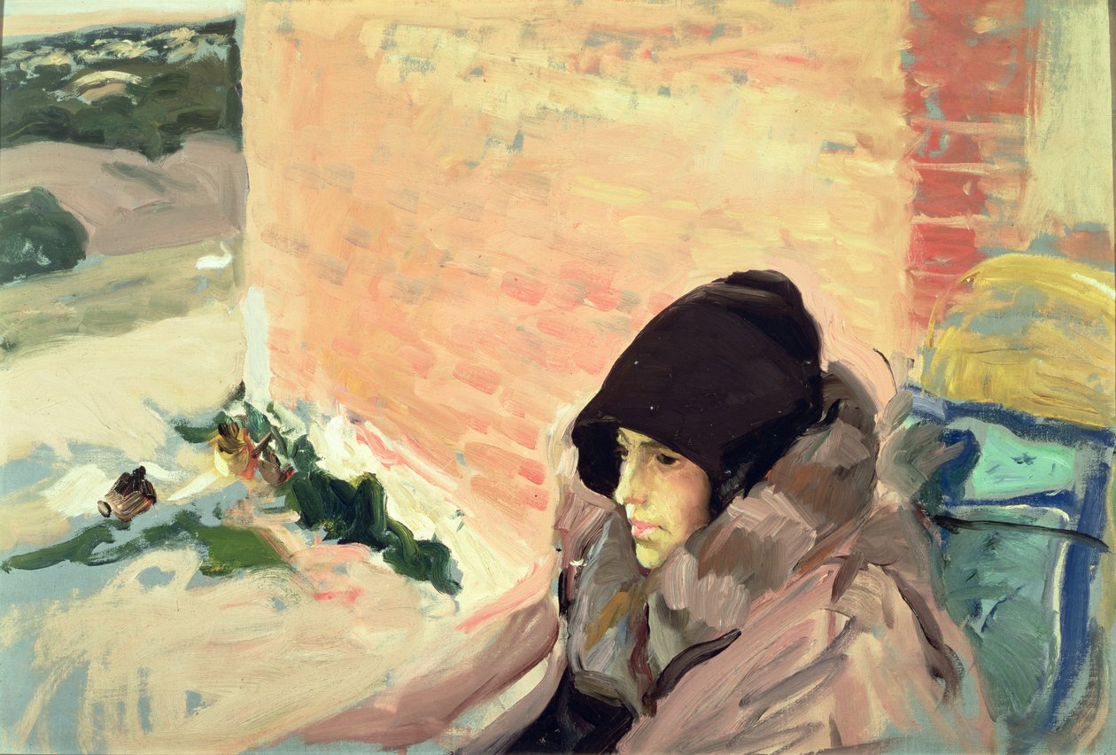 Porträtt av Maria konvalescerande av Joaquín Sorolla