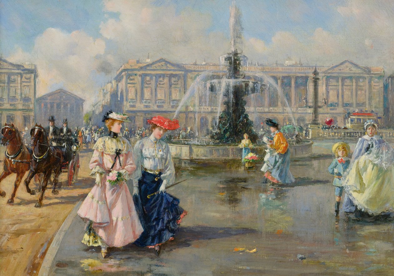 Place de la Concorde, ca 1872 (olja på duk) av Joaquín Pallarés Allustante