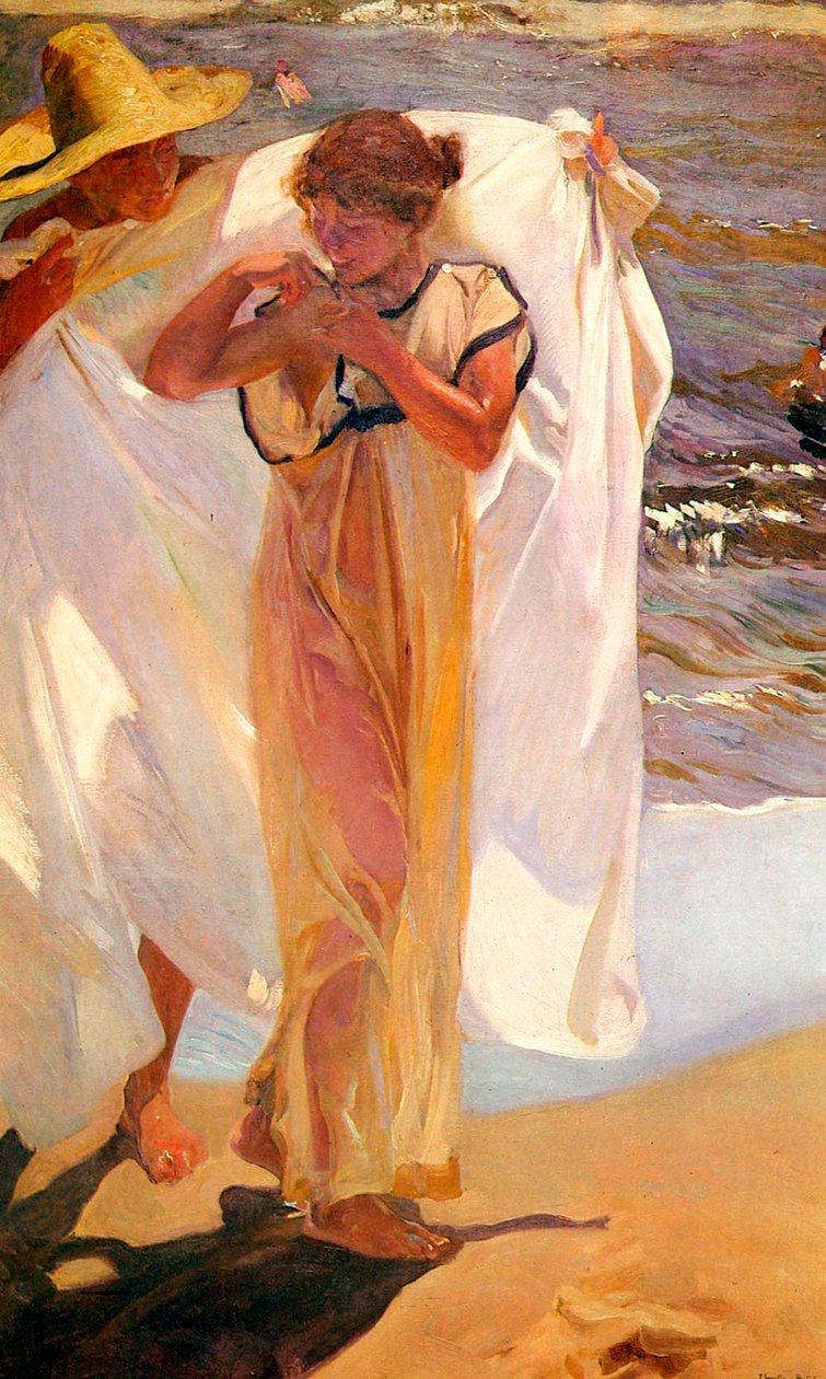 Efter badet, 1908. av Joaquín Sorolla