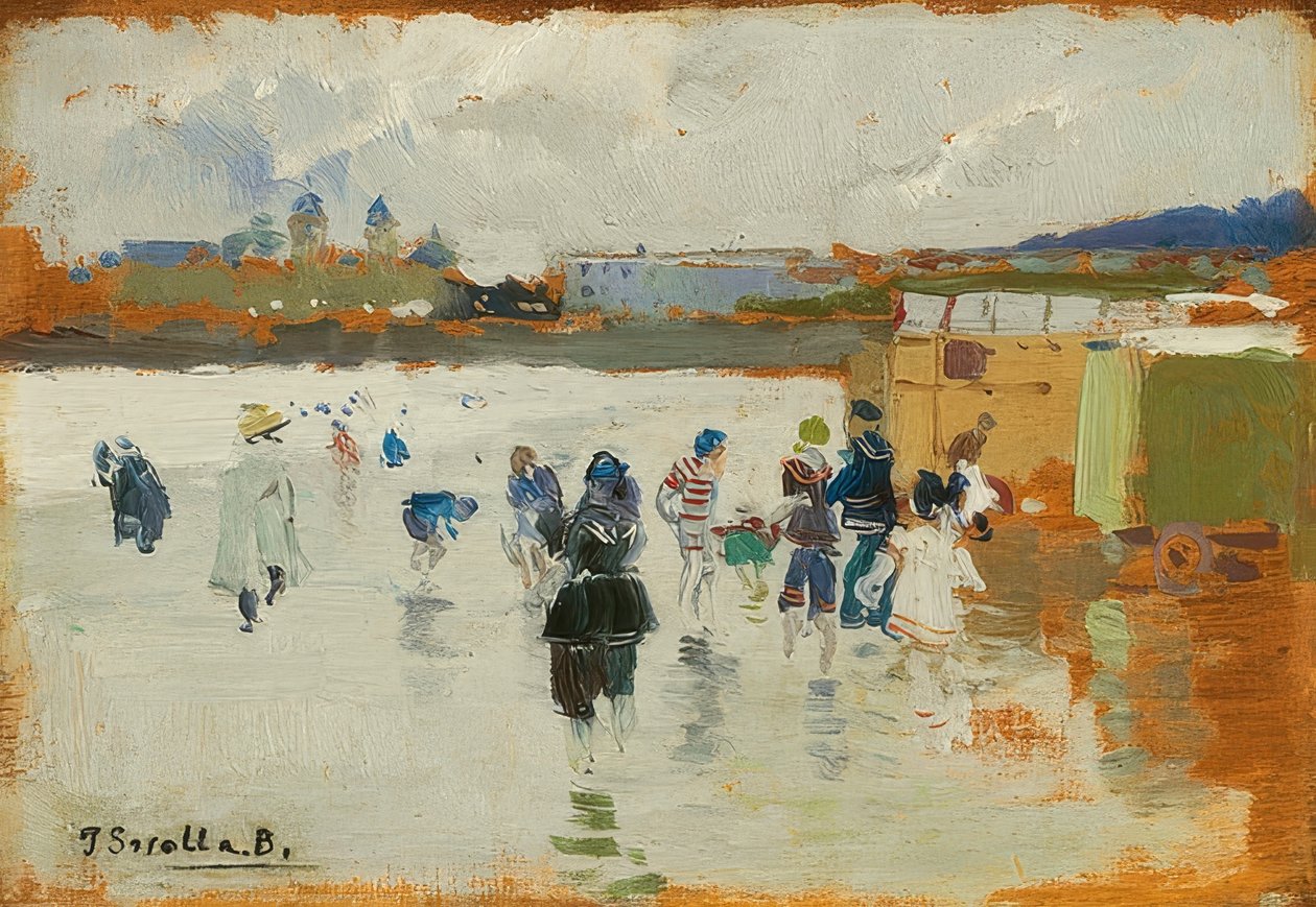 Stranden i La Concha, San Sebastián. 1906 av Joaquín Sorolla