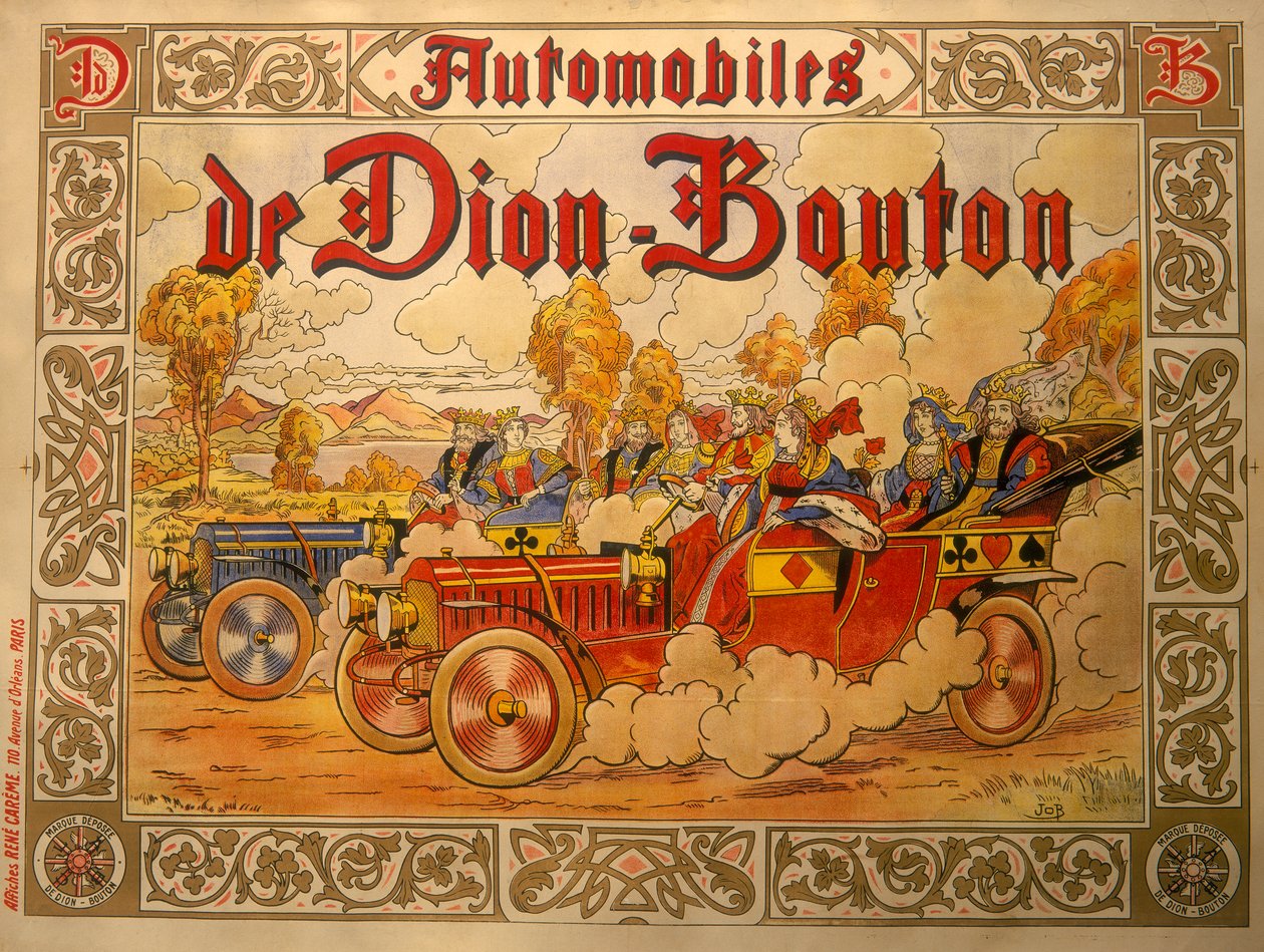 Affisch som reklamerar De Dion Bouton-bilar, c1920-talet av Job Nixon