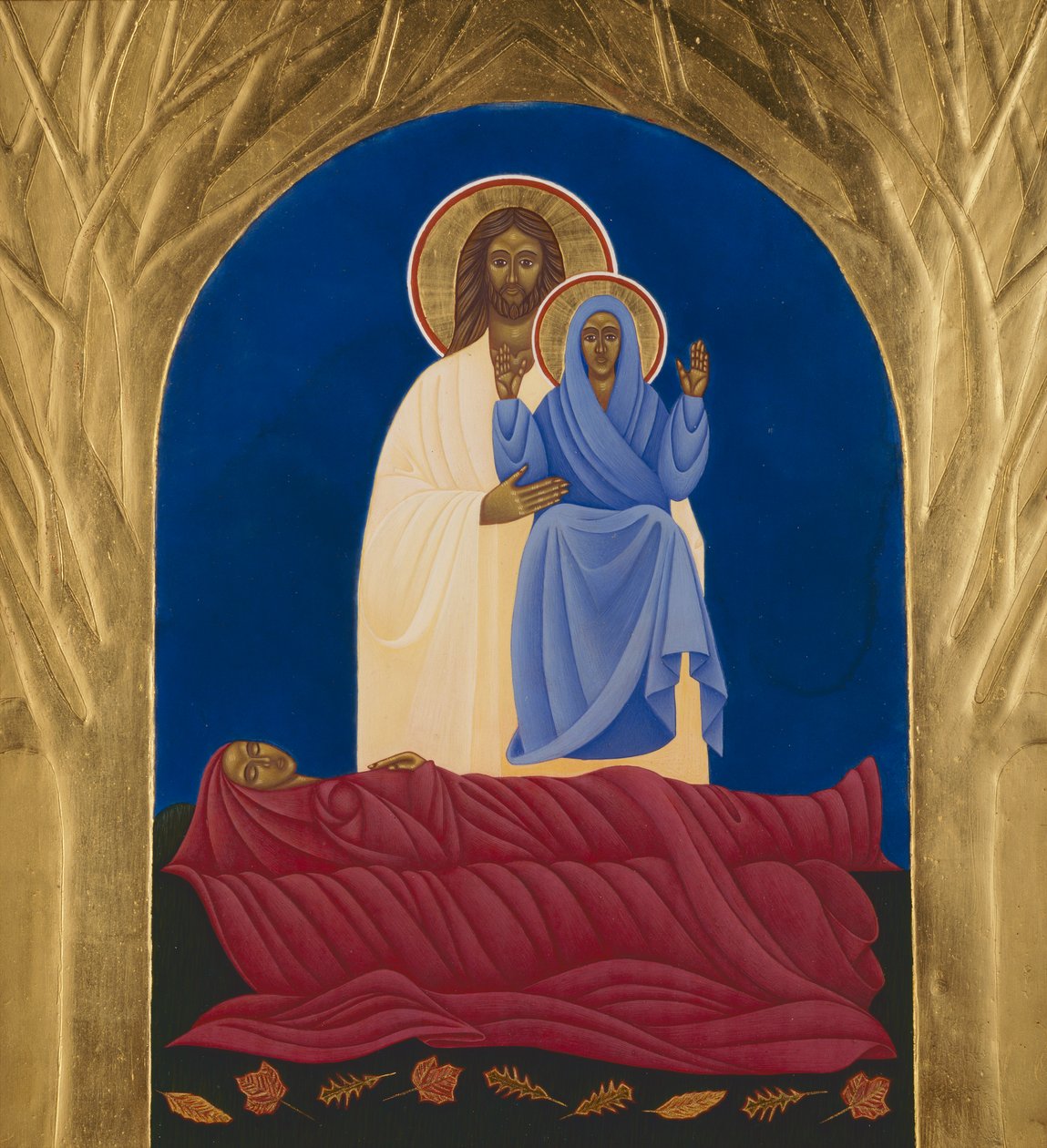 Dormition, 2006 (äggtempera och 24k guld på trä) av Jodi Simmons