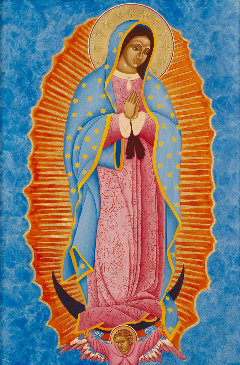 Guadalupe, 2005 (äggtempera och 24k guld på trä) av Jodi Simmons