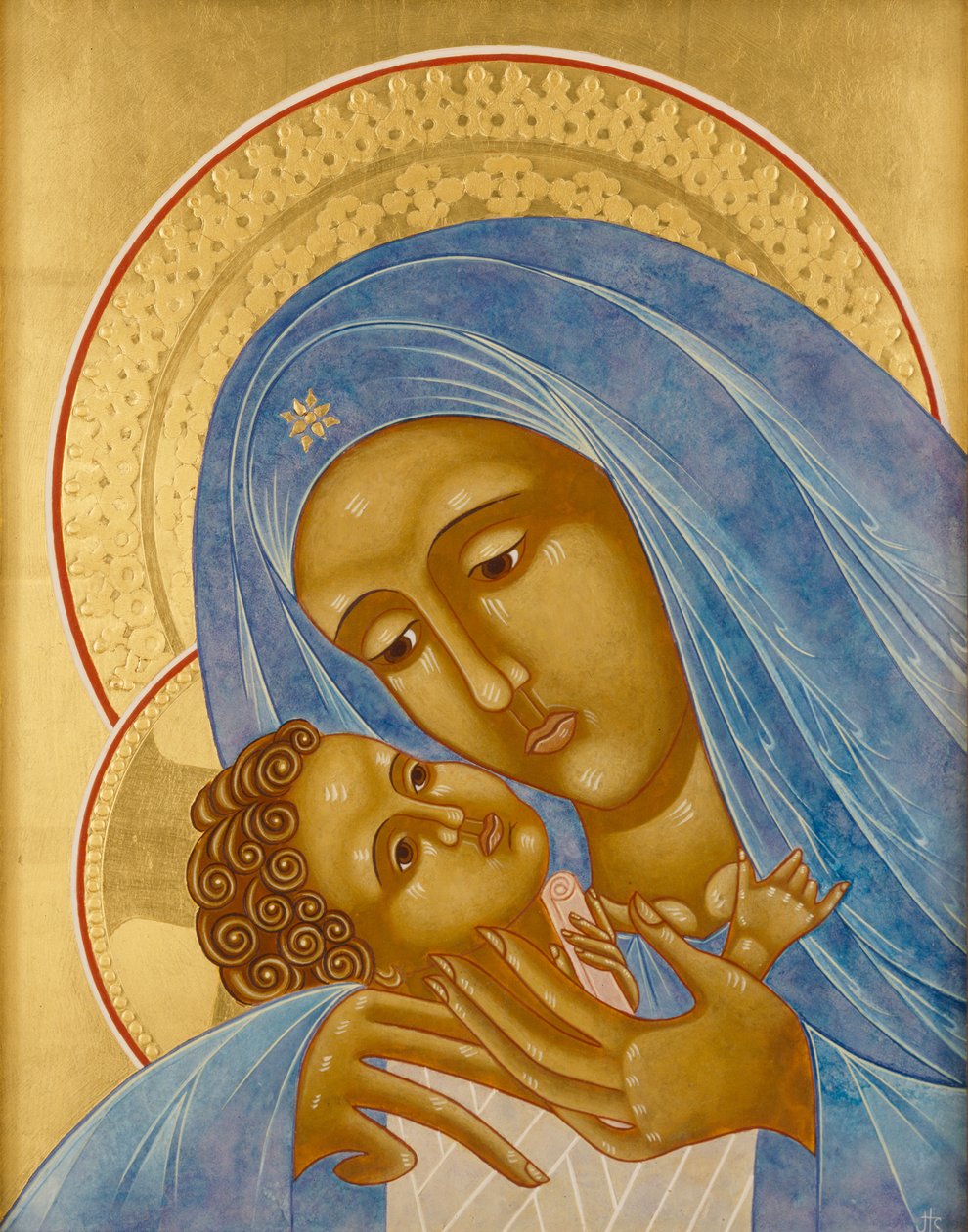 Guds Moder Korsun, 2005 (äggtempera och 24k guld på trä) av Jodi Simmons