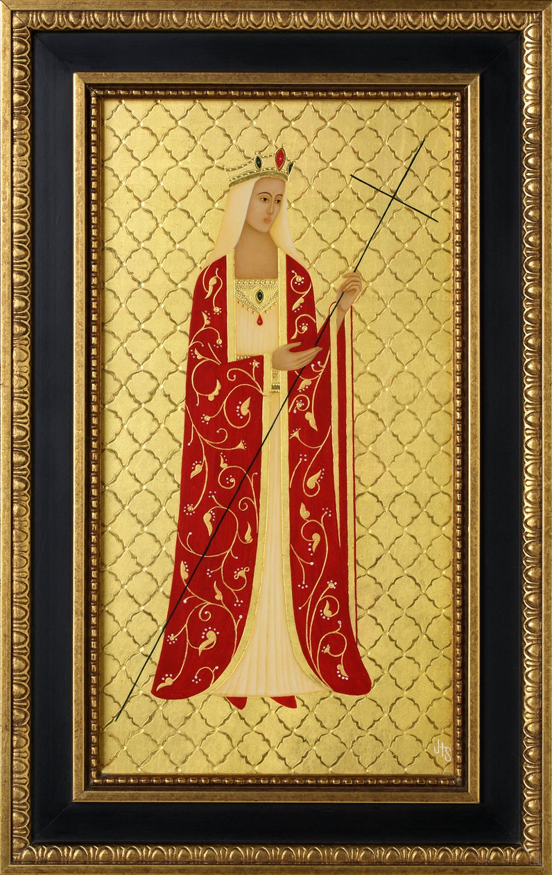 Saint Helena, 2014 (äggtempera och 24k guld på trä) av Jodi Simmons