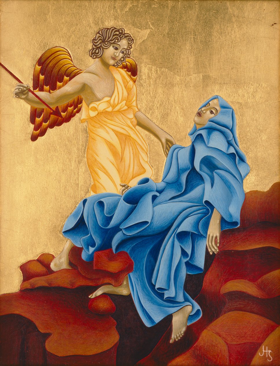 Saint Teresa of Avila, 2004 (äggtempera och 24k guld på trä) av Jodi Simmons