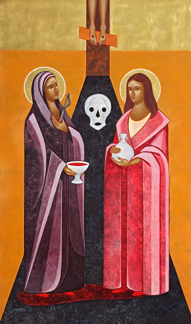 The Mother and the Magdalene, 2012 (äggtempera och 24k guld på trä) av Jodi Simmons