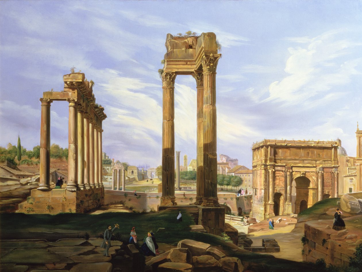 Utsikt över Forum Romanum av Jodocus Sebasiaen Adeele