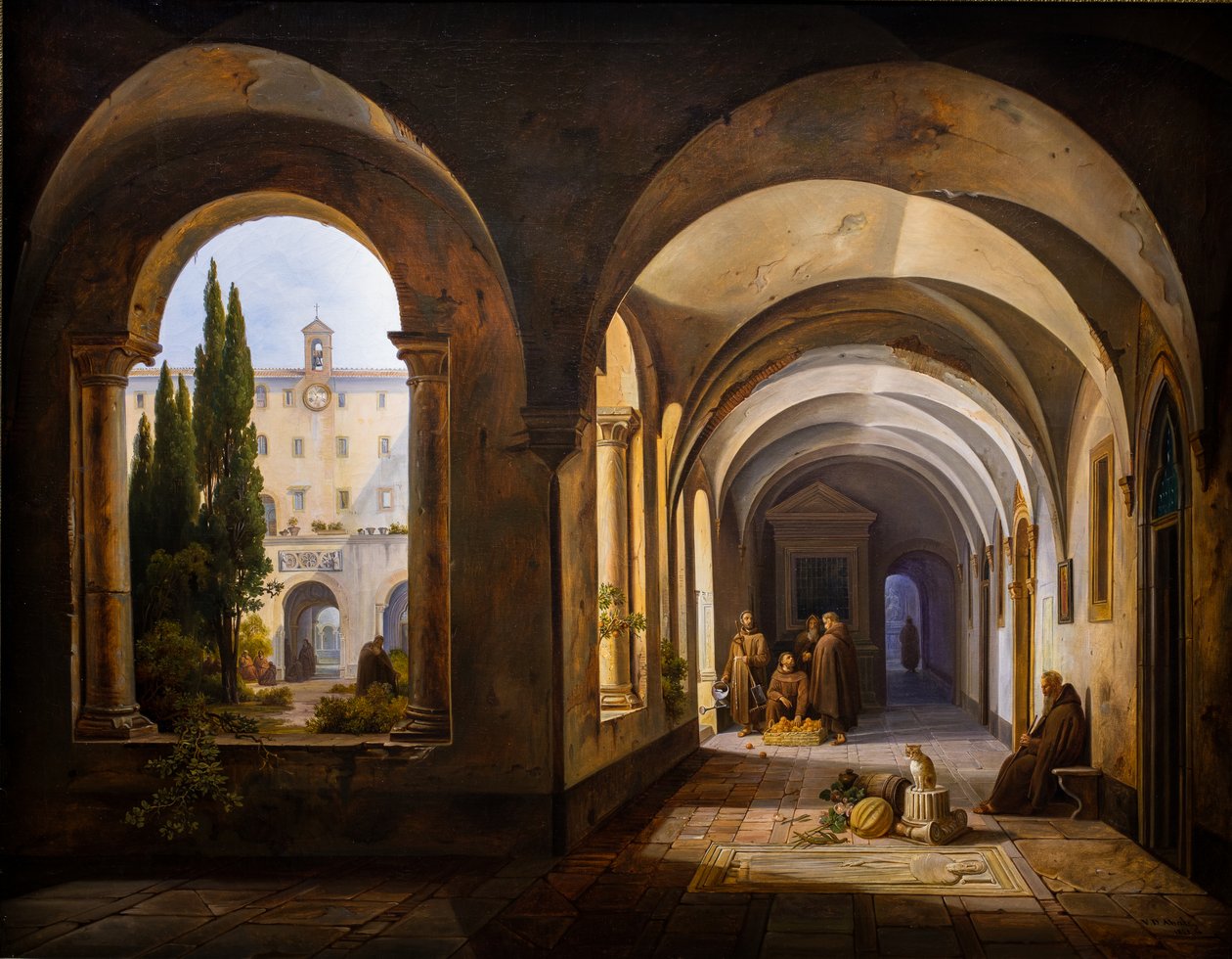 Franciskanermunkar i klostret Santa Maria d