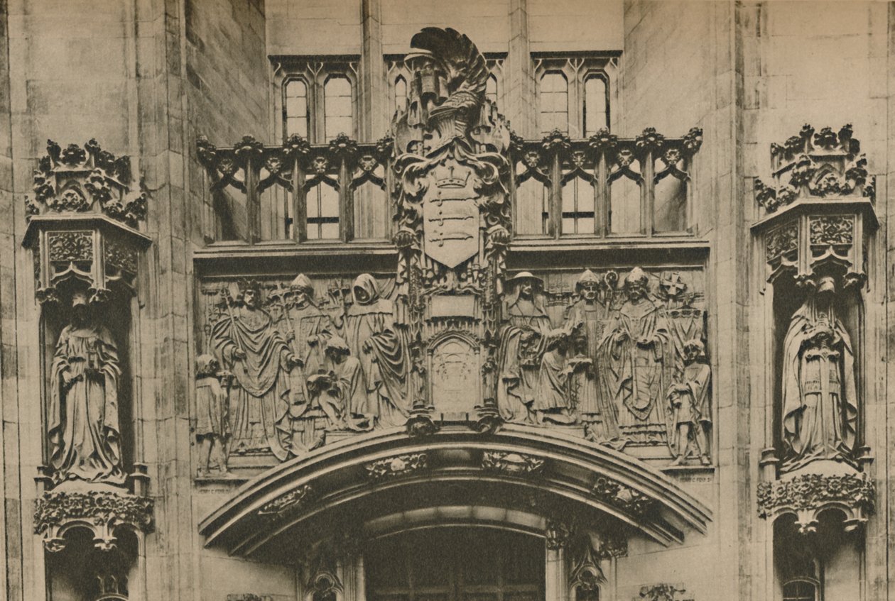 Rista i sten under Middlesex vapensköld vid Guildhall, Westminster, c1935. av Joel