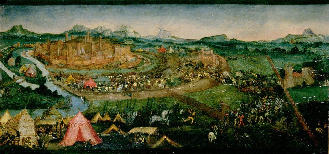 Slaget vid Pavia (tempera på panelen) av Joerg the Elder Breu