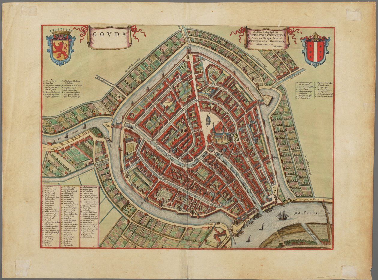 Map of the city of Gouda, ca 1650 av Joh. Blaeu