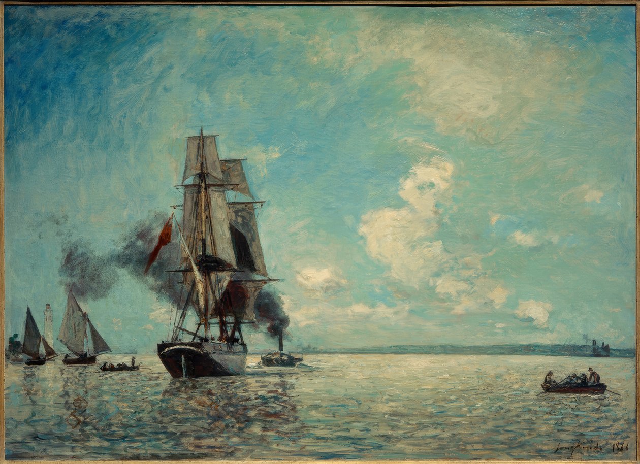 Honfleur hamn av Johan Barthold Jongkind