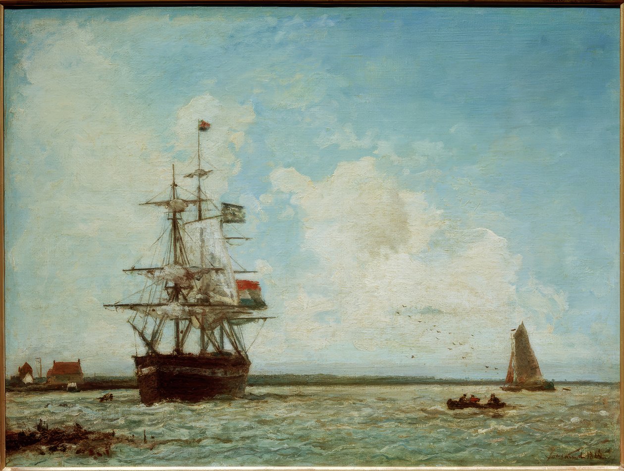 Den stora kanalen i Dordrecht av Johan Barthold Jongkind