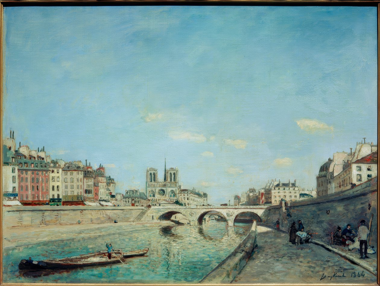 Seine och Notre-Dame av Johan Barthold Jongkind