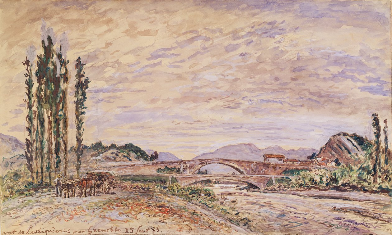 Pont de Lesdiguieres, nära Grenoble, 1883 av Johan Barthold Jongkind