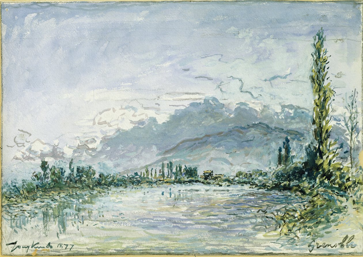 Floden Isere i Grenoble, 1877 av Johan Barthold Jongkind