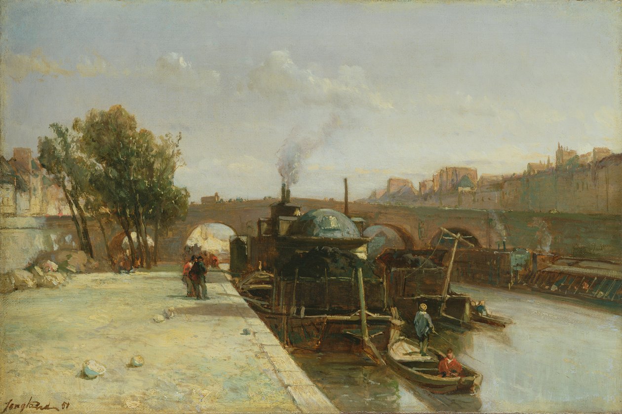 Seinen vid Pont Marie, Paris, 1851 av Johan Barthold Jongkind