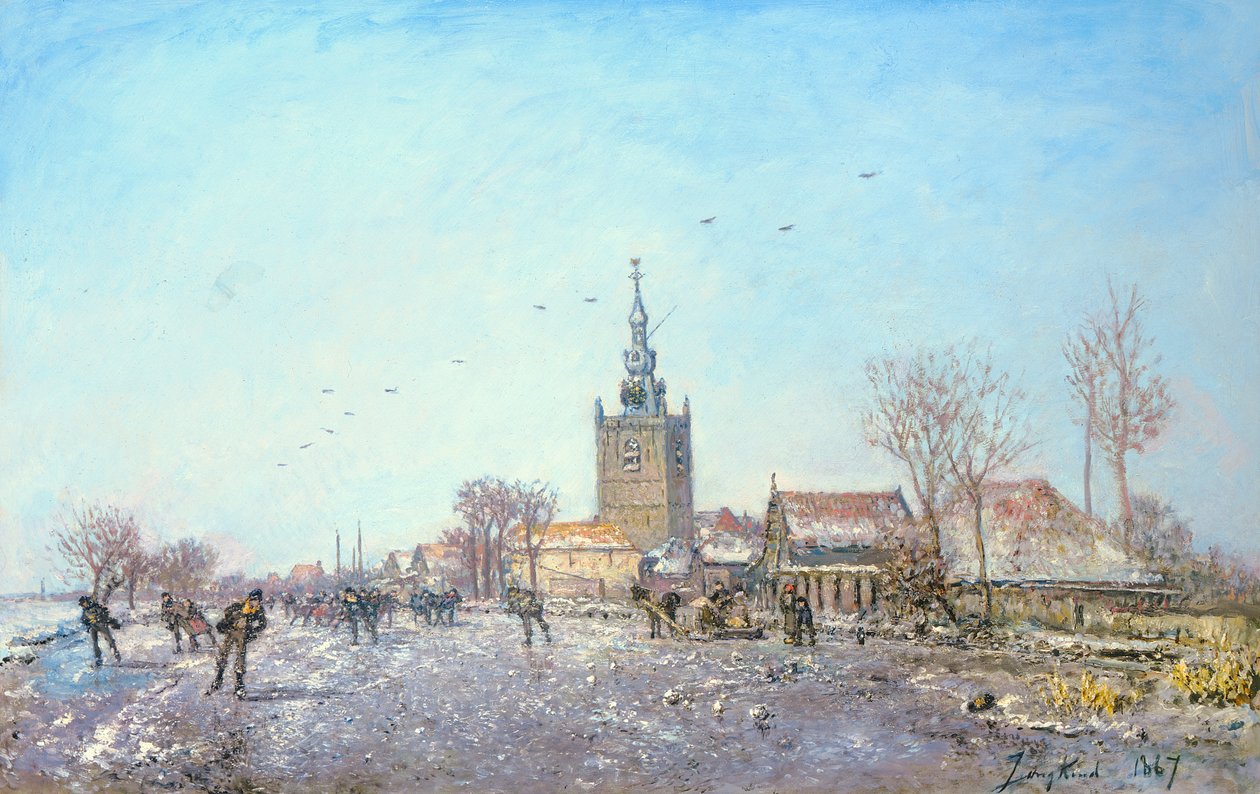 Skaterne ved Overschie, 1867, Sverige av Johan Barthold Jongkind