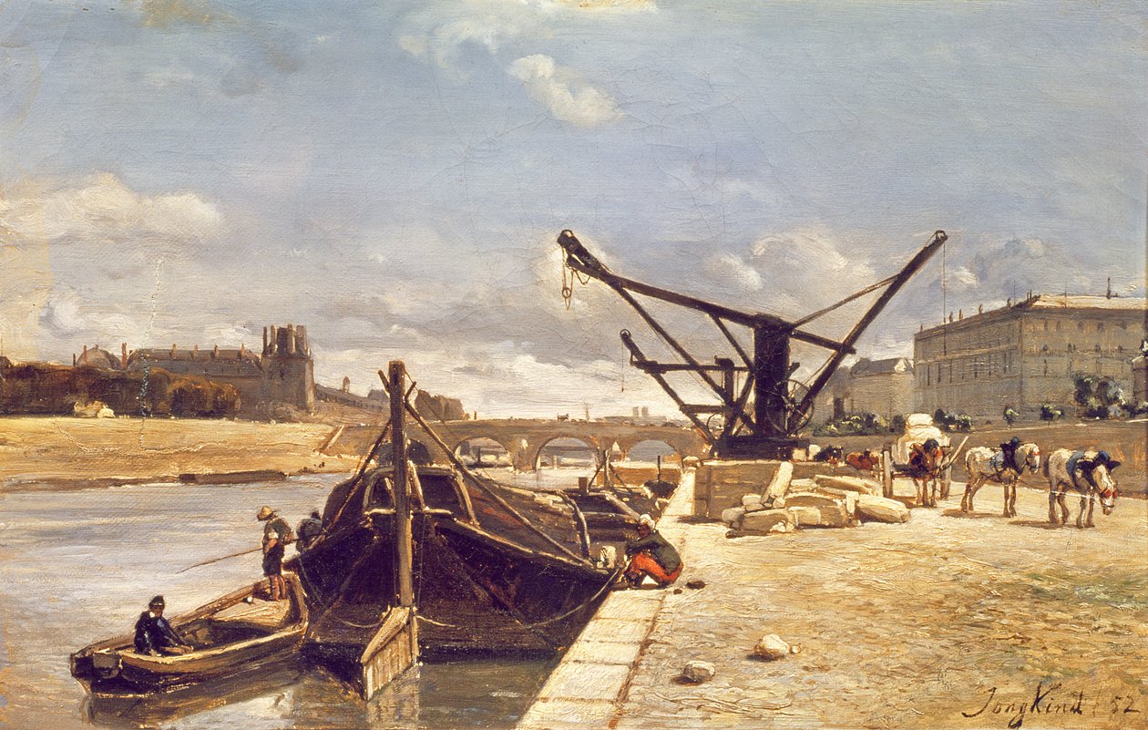 Utsikt över Pont Royal, Paris av Johan Barthold Jongkind