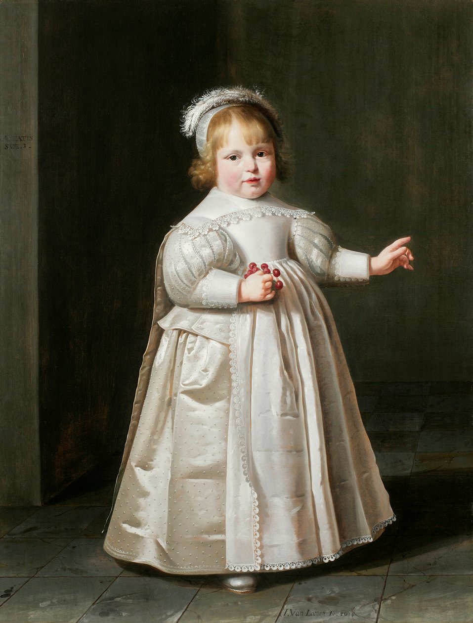 Porträtt av Willem van der Muelen, 3 år, 1634 av Johan Cornelisz van Loenen