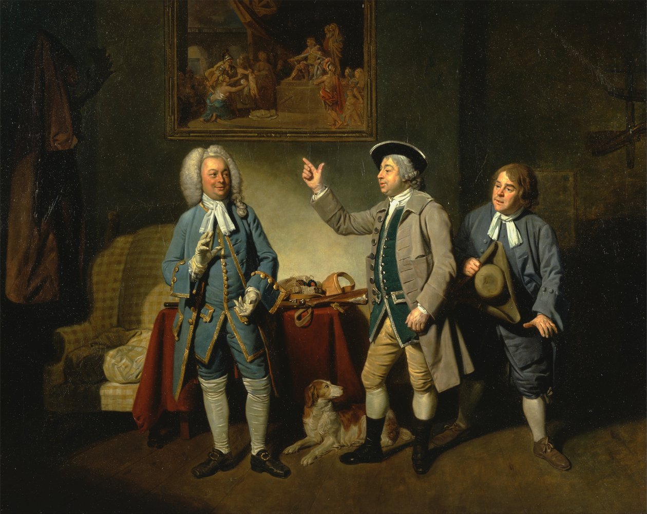 Edward Shuter, John Beard och John Dunstall i Isaac Bickertons Love in a Village av Johan Joseph Zoffany