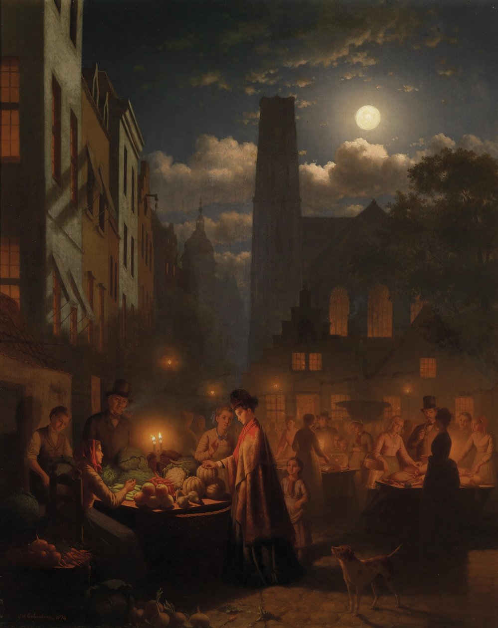 Nächtlicher Gemüsemarkt av Johann Mongels Culverhouse