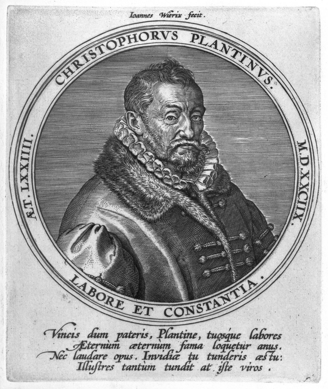 Christophe Plantin (ca 1520-89) av Johan Wierix