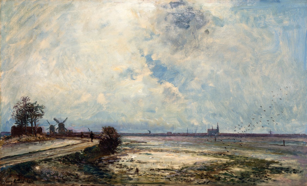 Holländskt landskap, 1862 av Johan Barthold Jongkind