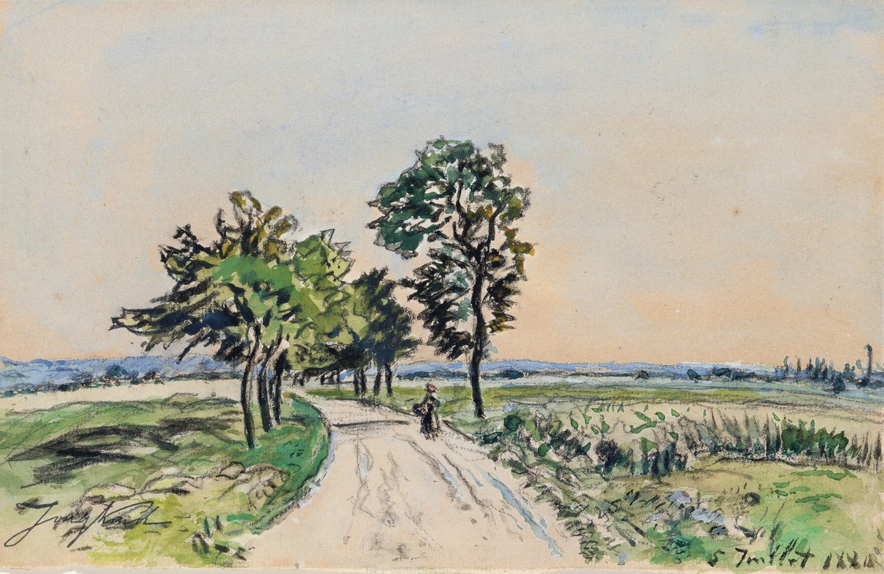 The Cote St. Andre till Grand Lemps Road, 1880 av Johan Barthold Jongkind