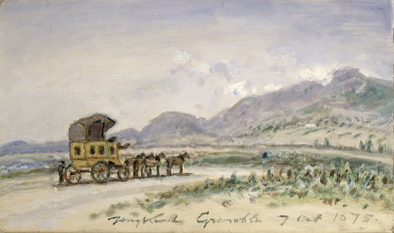 Diligence från Grenoble till Sassenage, 7 oktober 1875 av Johan Barthold Jongkind
