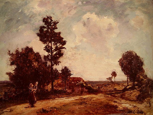 Landskap med kvinnlig figur av Johan Barthold Jongkind
