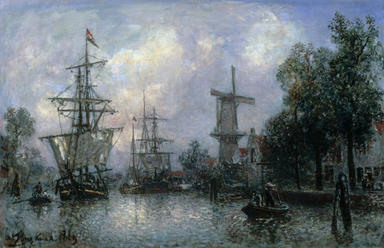 Rotterdams hamn av Johan Barthold Jongkind