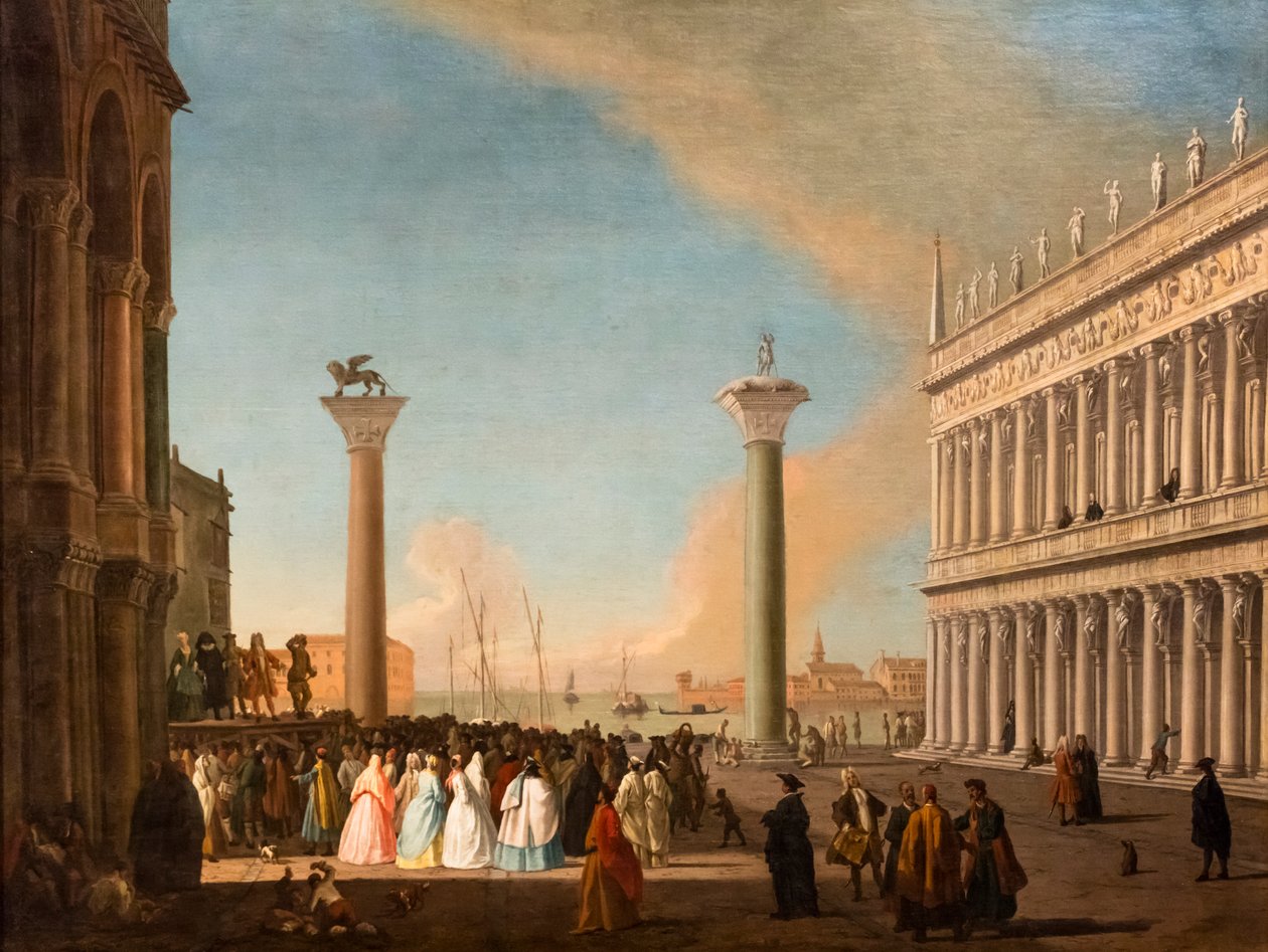 Utsikt över Piazzetta, Venedig, ca 1730-35 (olja på duk) av Johan Anton Richter